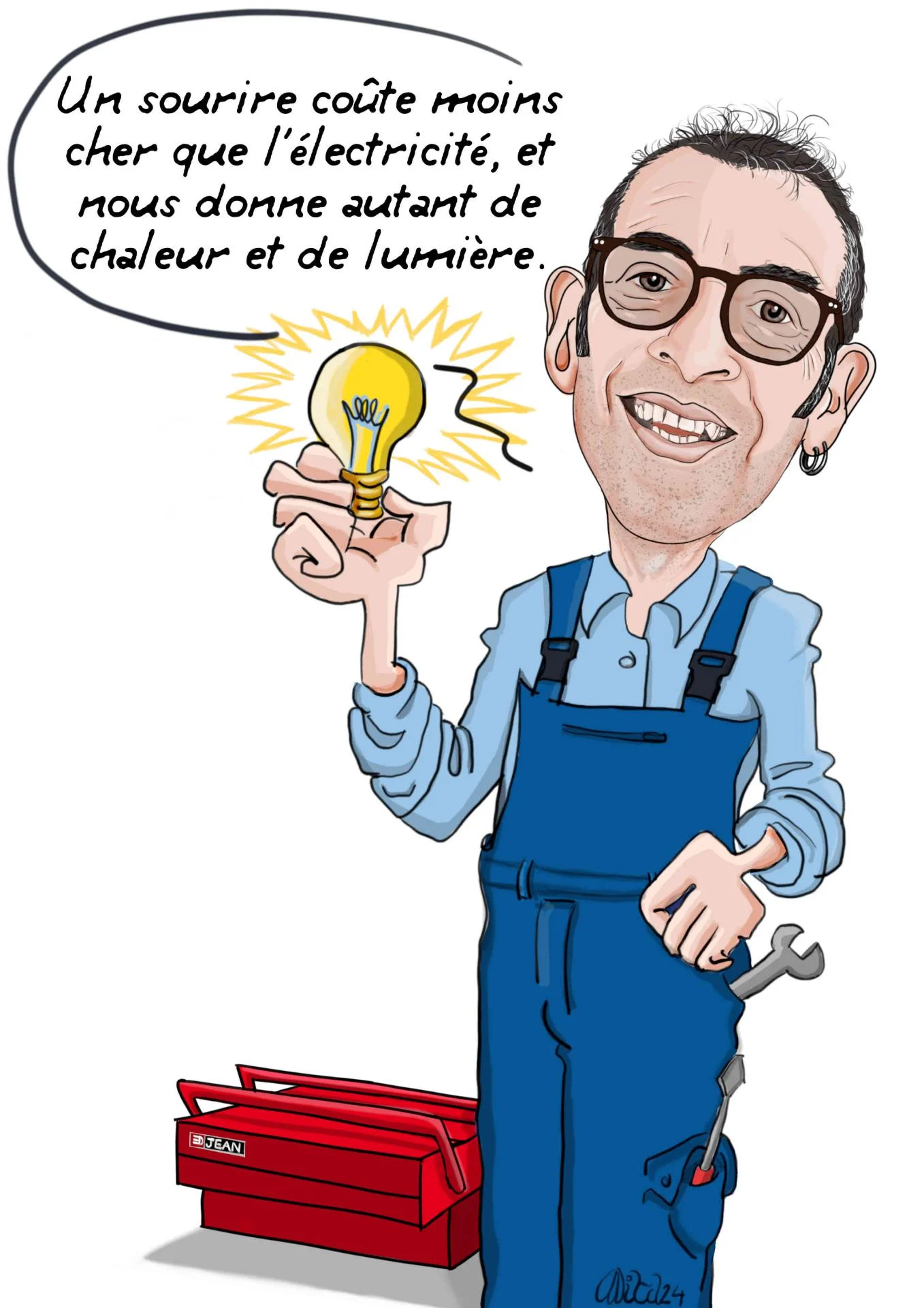 Caricature personnalisee d apres photo retraite 2